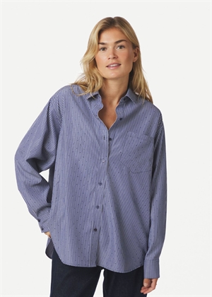 Dalma B stripe skjorte Midnight Blue Neo Noir 
